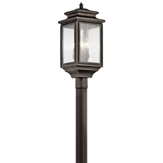 KICHLER 49506OZ Wiscombe Park 23.25" 4 Light Outdoor Post Light with Clear Seeded Glass in Olde Bronze
