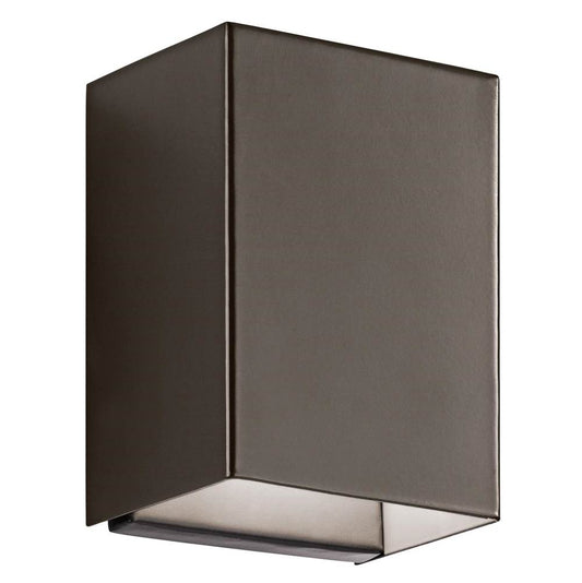 KICHLER 49550AZLED Walden 7.25" LED Outdoor Wall Light with Clear Tempered Glass With Inside Etch and Architectural Bronze