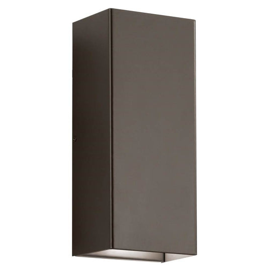 KICHLER 49551AZLED Walden 12" LED Outdoor Wall Light with Clear Tempered Glass With Inside Etch and Architectural Bronze