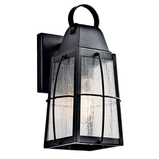 KICHLER 49552BKT Tolerand 12" 1 Light Outdoor Wall Light with Clear Seeded Glass in Textured Black