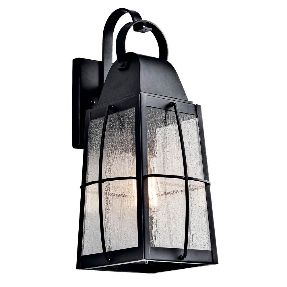 KICHLER 49553BKT Tolerand 17.75" 1 Light Outdoor Wall Light with Clear Seeded Glass in Textured Black