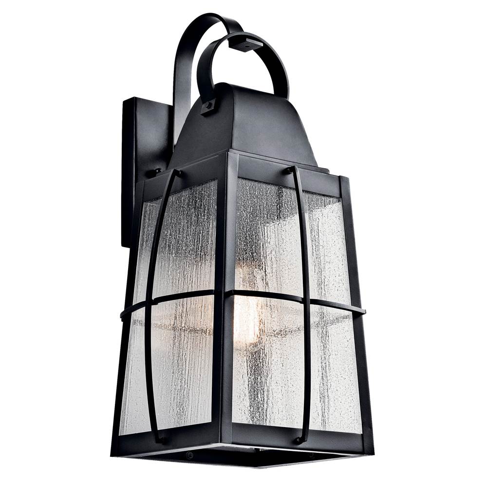 KICHLER 49554BKT Tolerand 20.25" 1 Light Outdoor Wall Light with Clear Seeded Glass in Textured Black