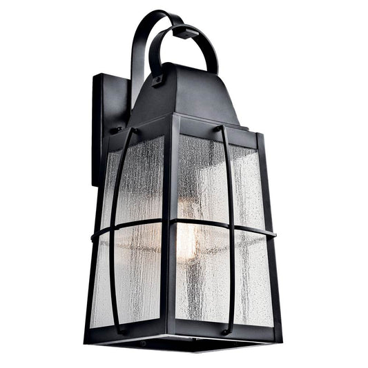 KICHLER 49554BKT Tolerand 20.25" 1 Light Outdoor Wall Light with Clear Seeded Glass in Textured Black