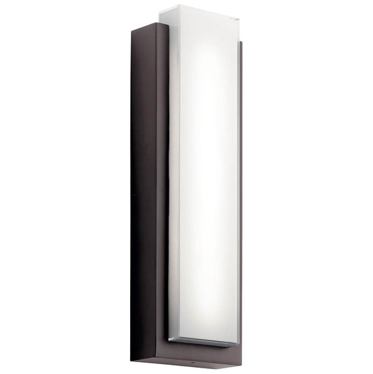 KICHLER 49558AZLED Dahlia 22.25" LED Outdoor Wall Light with White Glass Architectural Bronze