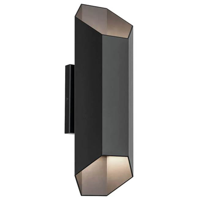 KICHLER 49608BKLED Estella 16.5" LED 2-Light Outdoor Wall Light in Black