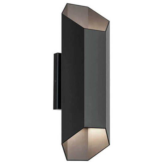 KICHLER 49608BKLED Estella 16.5" LED 2-Light Outdoor Wall Light in Black