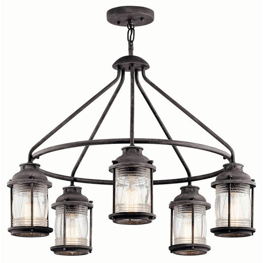 KICHLER 49667WZC Ashland Bay 5 Light Chandelier Weathered Zinc