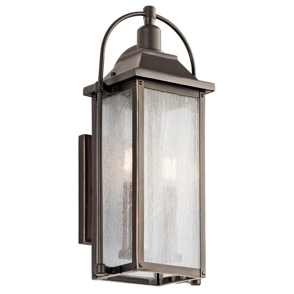 KICHLER 49714OZ Harbor Row 18.5" 2 Light Outdoor Wall Light with Clear Seeded Glass in Olde Bronze