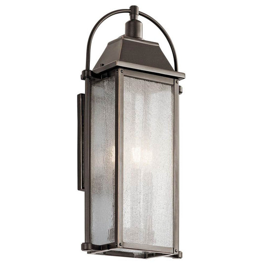 KICHLER 49715OZ Harbor Row 23.25" 3 Light Outdoor Wall Light with Clear Seeded Glass in Olde Bronze