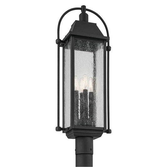 KICHLER 49717BKT Harbor Row 27.25" 4-Light Outdoor Post Light with Clear Seeded Glass in Textured Black