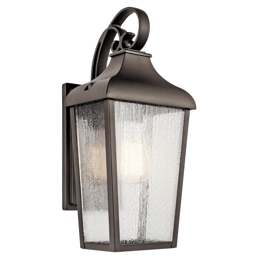 KICHLER 49735OZ Forestdale 14.75" 1 Light Outdoor Wall Light with Clear Seeded Glass in Olde Bronze