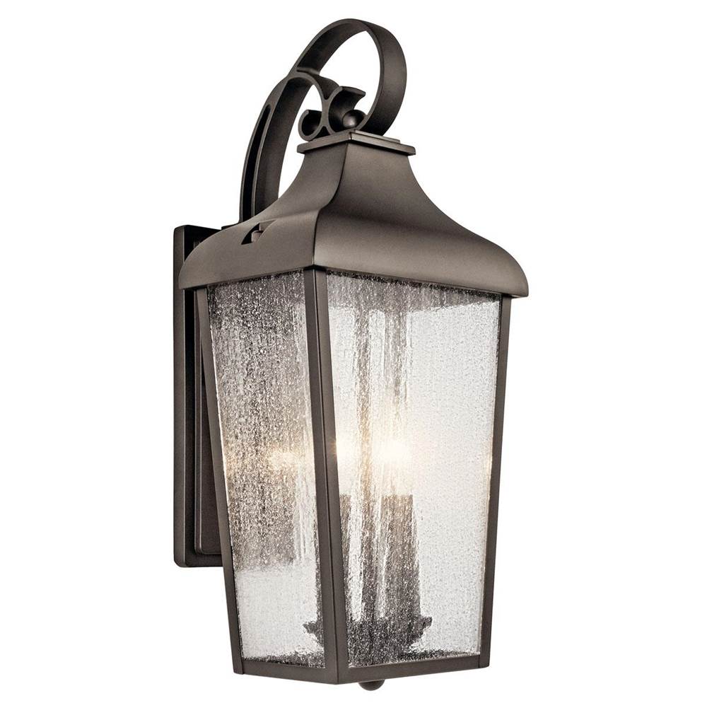KICHLER 49736OZ Forestdale 18.5" 2 Light Outdoor Wall Light with Clear Seeded Glass in Olde Bronze