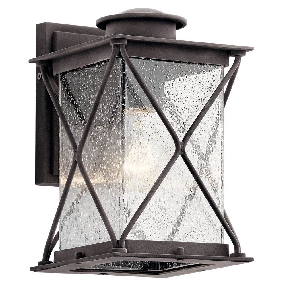KICHLER 49743WZC Argyle 10.25" 1 Light Outdoor Wall Light with Clear Seeded Glass in Weathered Zinc