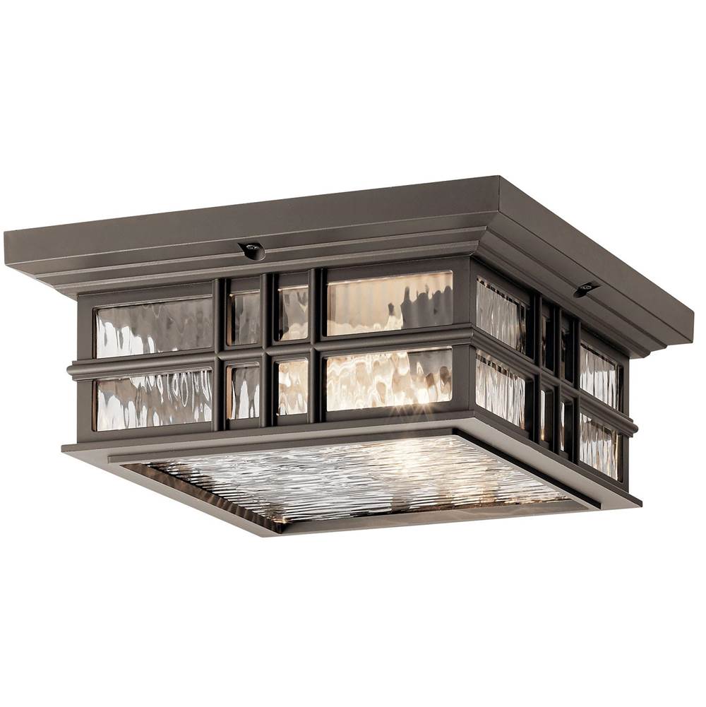 KICHLER 49834OZ Beacon Square CLIMATES 2 Light Flush Mount Olde Bronze
