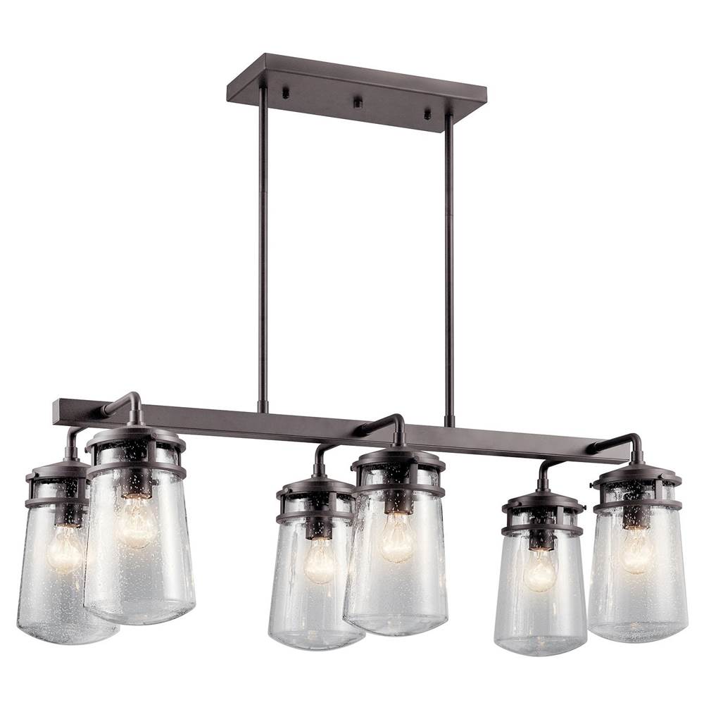 KICHLER 49835AZ Lyndon 6 Light Linear Chandelier Architectural Bronze
