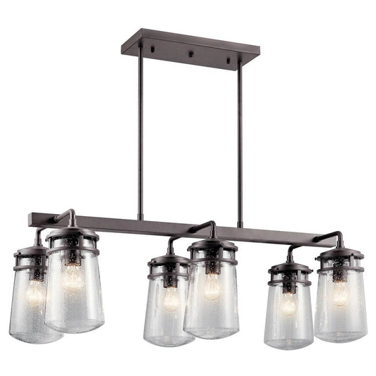 KICHLER 49835AZ Lyndon 6 Light Linear Chandelier Architectural Bronze