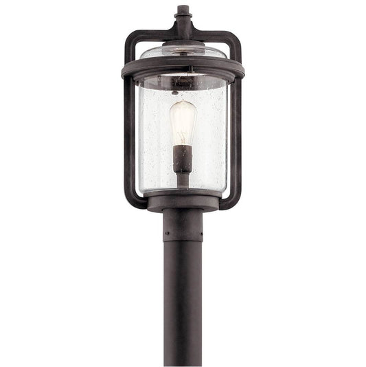 KICHLER 49869WZC Andover 1 Light Post Light Weathered Zinc