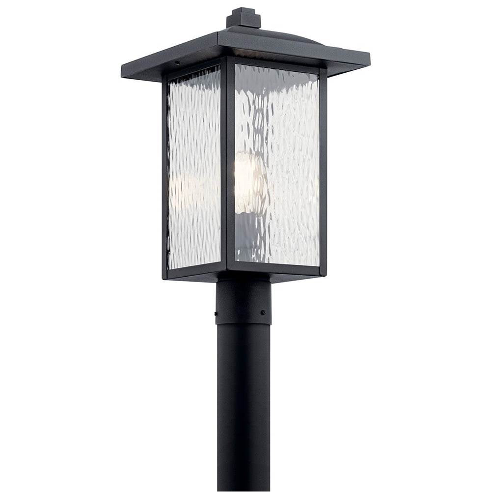 KICHLER 49927BKT Capanna 18.25 inch 1 Light Post Light with Clear Water Glass in Textured Black