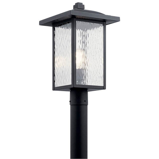 KICHLER 49927BKT Capanna 18.25 inch 1 Light Post Light with Clear Water Glass in Textured Black