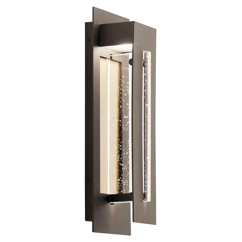 KICHLER 49945OZLED River Path 17.5" LED Outdoor Wall Light with Clear Seeded Glass in Olde Bronze