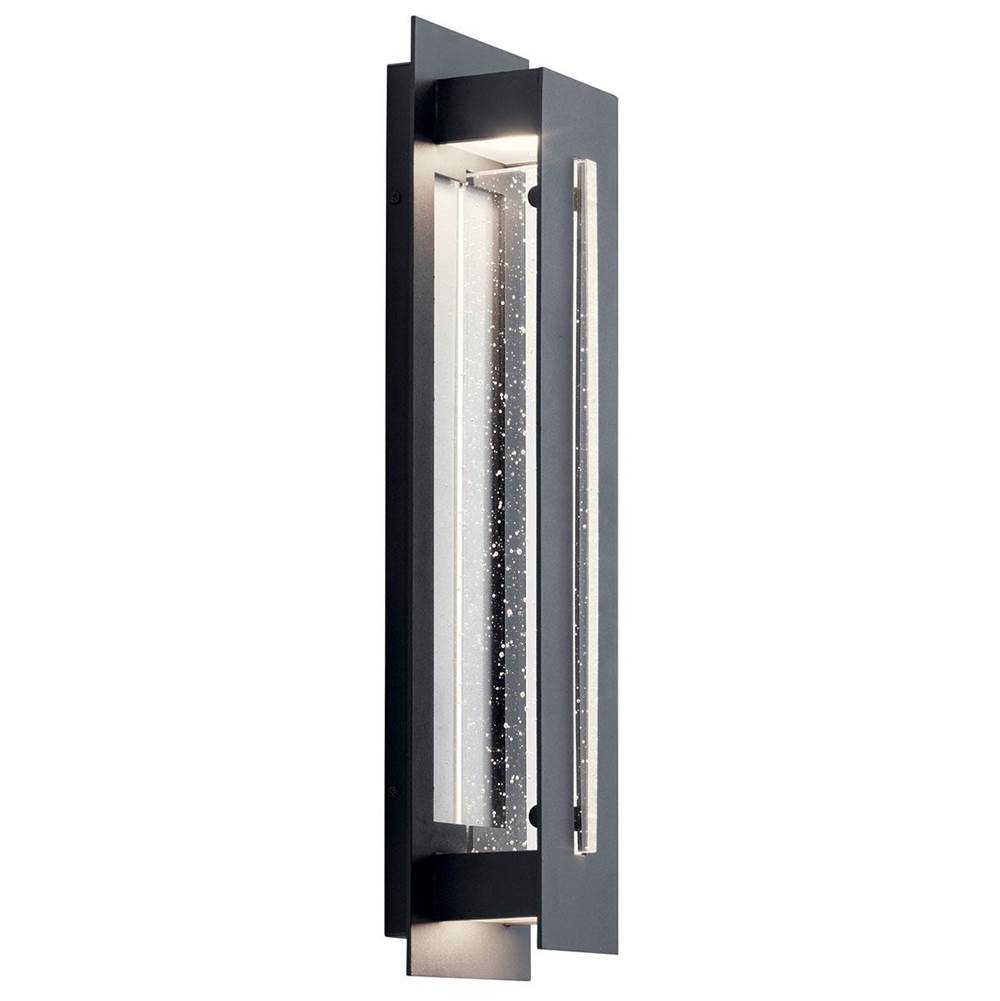 KICHLER 49946BKTLED River Path 23" LED Outdoor Wall Light with Clear Seeded Glass in Textured Black