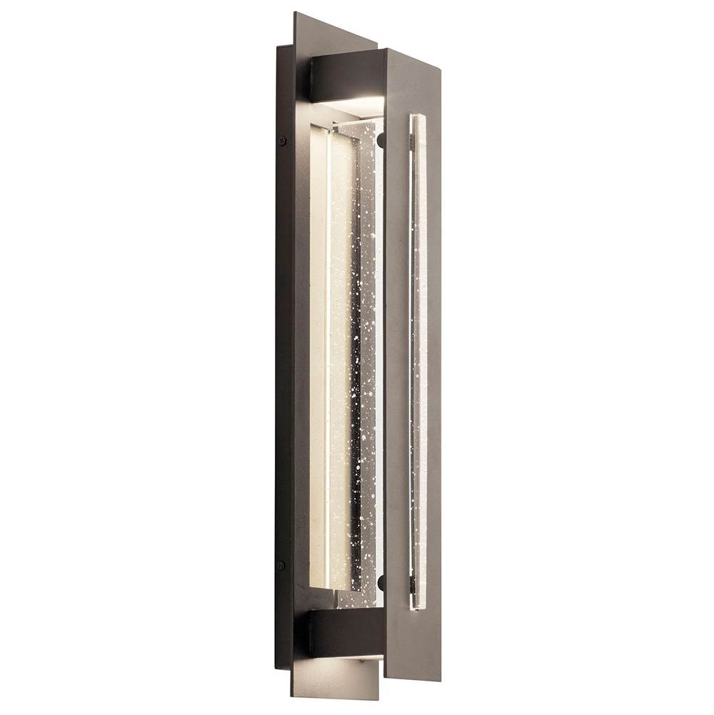 KICHLER 49946OZLED River Path 23" LED Outdoor Wall Light with Clear Seeded Glass in Olde Bronze