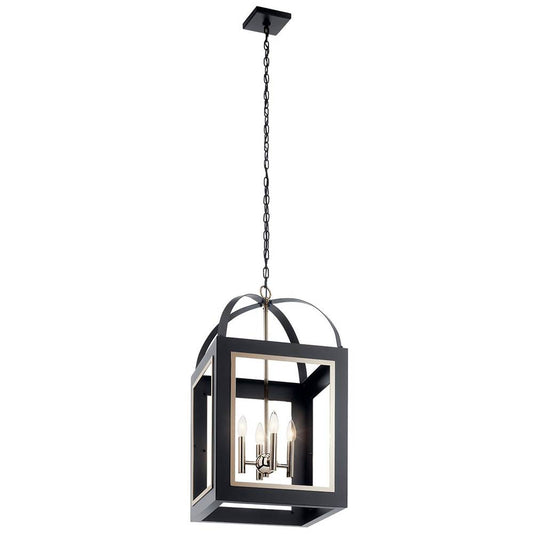 KICHLER 52029BK Vath 16" 4 Light Foyer Pendant Black