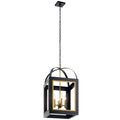 KICHLER 52029BKNBR Vath 16" 4 Light Foyer Pendant Black & Natural Brass