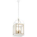 KICHLER 52029WHNBR Vath 16" 4 Light Foyer Pendant White & Natural Brass