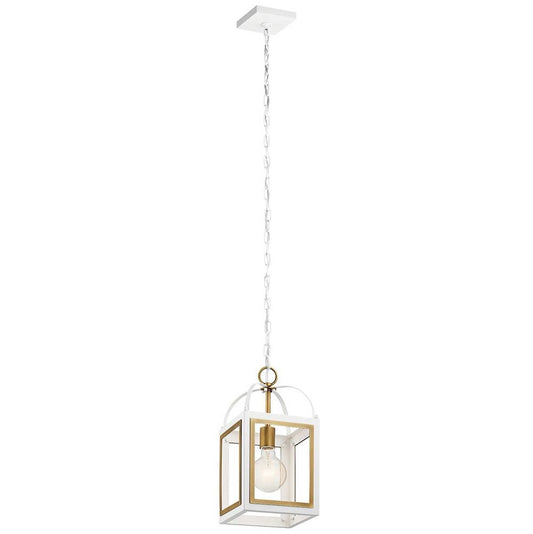 KICHLER 52030WHNBR Vath 8" 1 Light Foyer White & Natural Brass