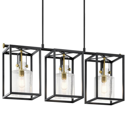 KICHLER 52033NBR Kitner 3 Light Linear Chandelier Black