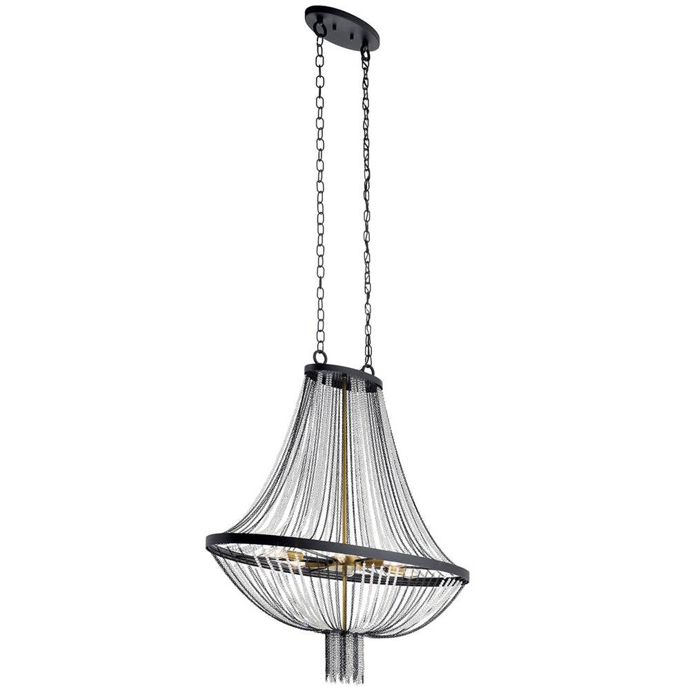 KICHLER 52048BKT Alexia 39.5" 5 Light Foyer Chandelier with Crystal Beads in Textured Black