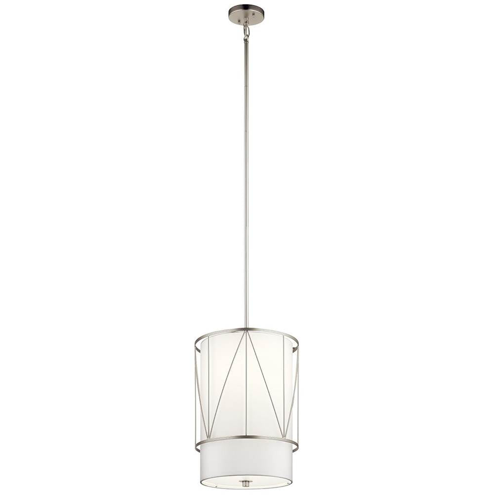 KICHLER 52073SN Birkleigh 18.25" 1 Light Pendant with Satin Etched Glass in Satin Nickel
