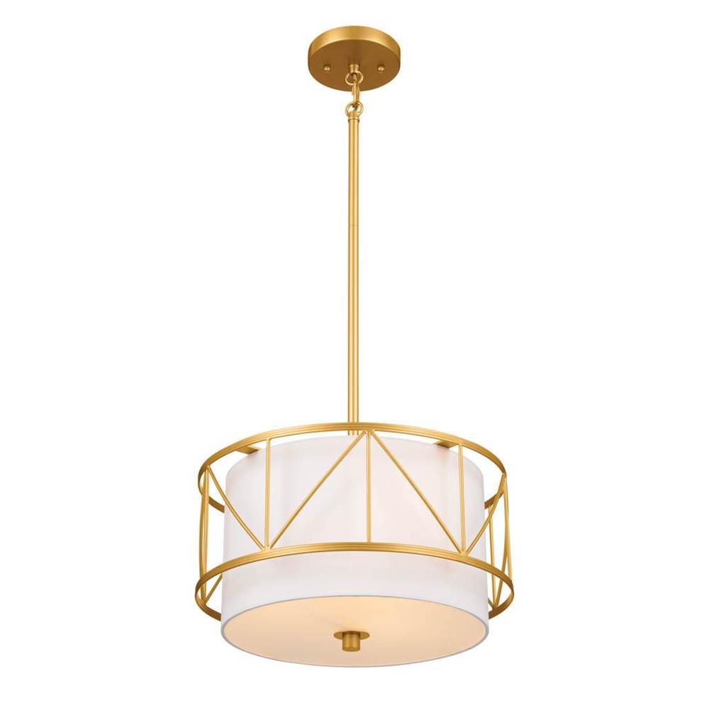 KICHLER 52074CLG Birkleigh 14" 3 Light Pendant/Semi Flush Classic Gold