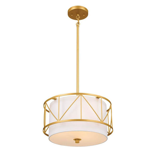 KICHLER 52074CLG Birkleigh 14" 3 Light Pendant/Semi Flush Classic Gold