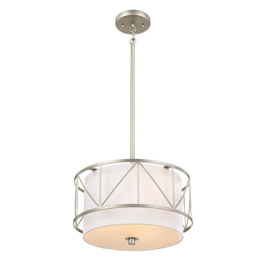 KICHLER 52074SN Birkleigh 14" 3 Light Pendant/Semi Flush Satin Nickel