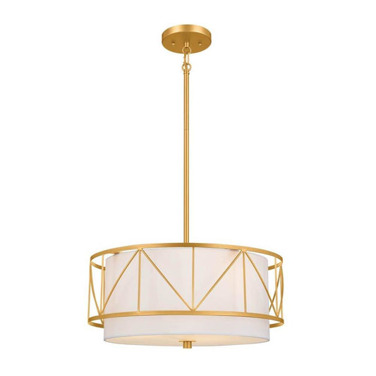 KICHLER 52075CLG Birkleigh 18" 3 Light Pendant/Semi Flush Classic Gold