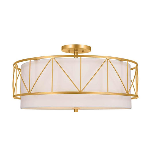 KICHLER 52076CLG Birkleigh 24" 4 Light Semi Flush Classic Gold