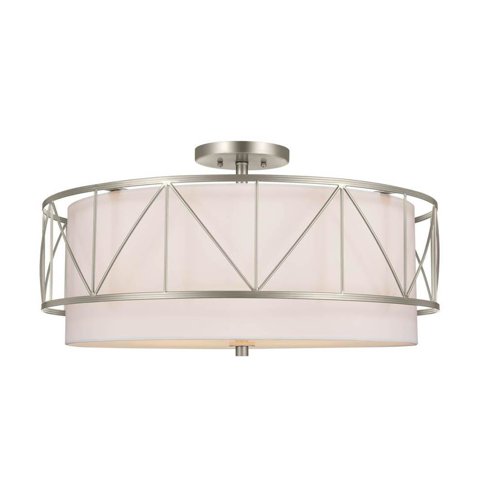 KICHLER 52076SN Birkleigh 24" 4 Light Semi Flush Satin Nickel