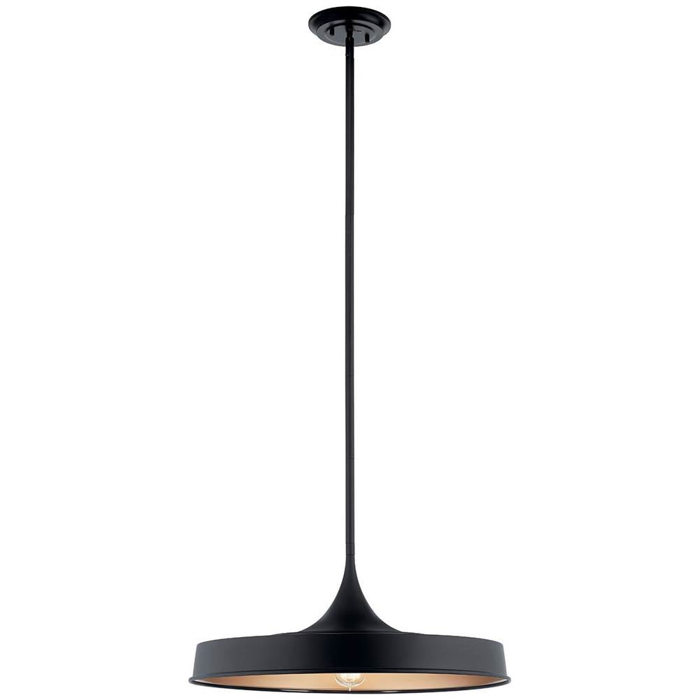 KICHLER 52096BK Elias 9.75" 1 Light Convertible Pendant Black