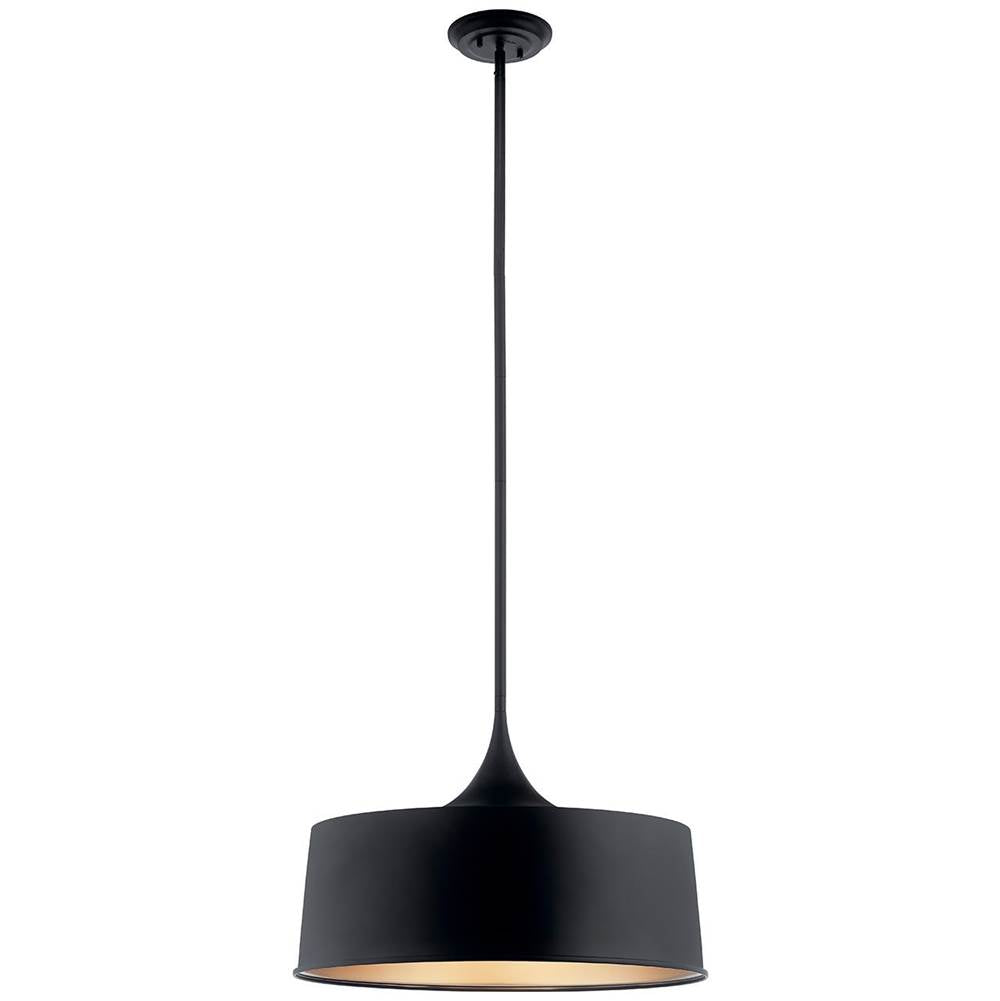 KICHLER 52097BK Elias 15.25" 1 Light Convertible Pendant Black
