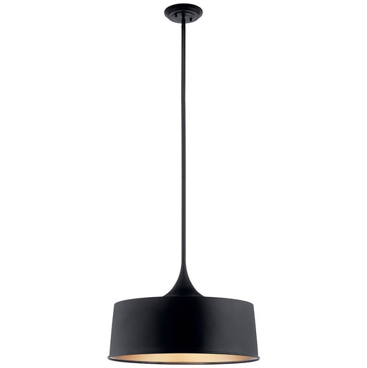KICHLER 52097BK Elias 15.25" 1 Light Convertible Pendant Black