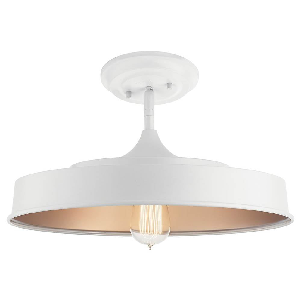 KICHLER 52098WH Elias 16" 1 Light Semi Flush White