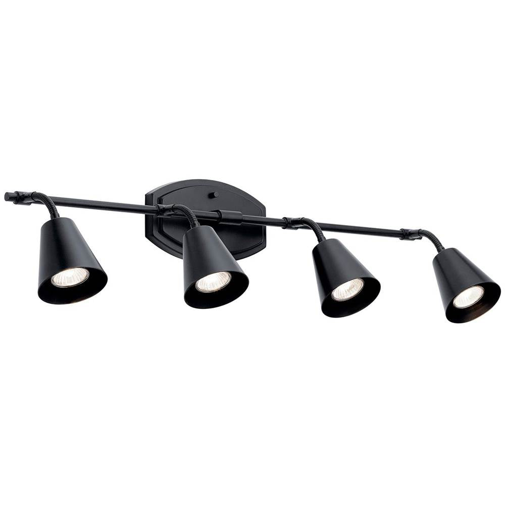 KICHLER 52129BK Sylvia 4 Light Rail Light Black