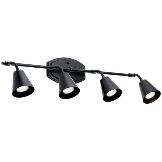 KICHLER 52129BK Sylvia 4 Light Rail Light Black