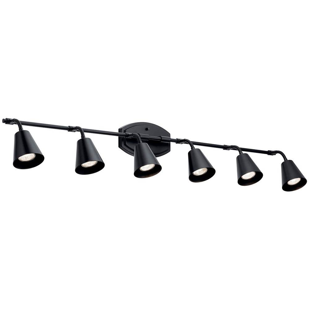 KICHLER 52130BK Sylvia 6 Light Rail Light Black