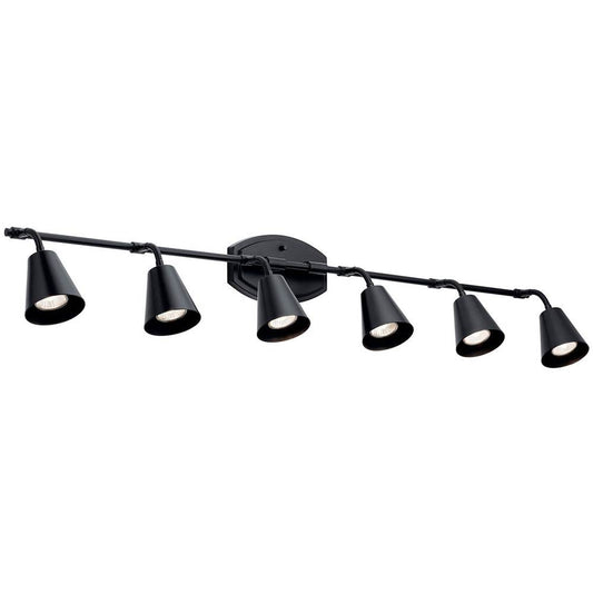 KICHLER 52130BK Sylvia 6 Light Rail Light Black