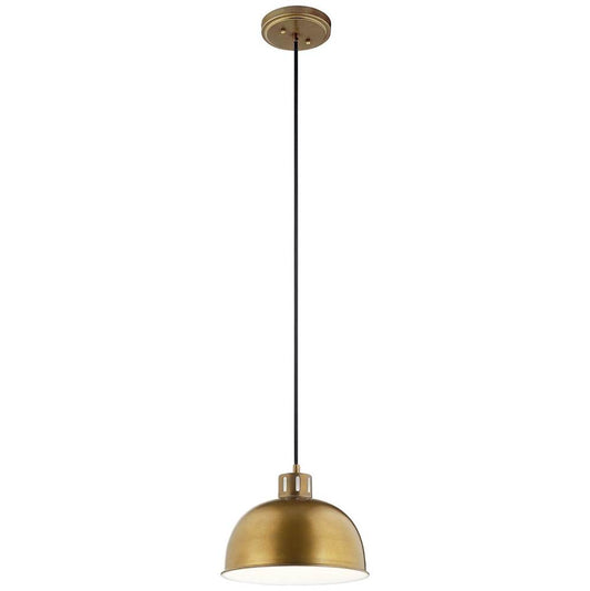 KICHLER 52152NBR Zailey 9" 1 Light Pendant in Natural Brass