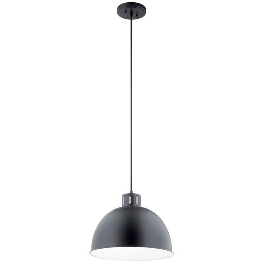 KICHLER 52153BK Zailey 12.5" 1 Light Pendant in Black