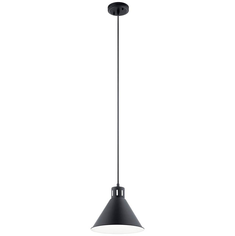 KICHLER 52176BK Zailey 9.5" 1 Light Pendant in Black